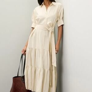 Marissa Webb Tie Waist Linen Dress Size 16